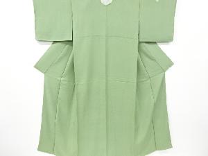 リサイクル　氷割れ模様織り出し三つ紋色無地着物